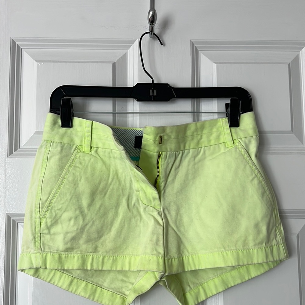 J. Crew 0 Highlighter Yellow Chino Short
